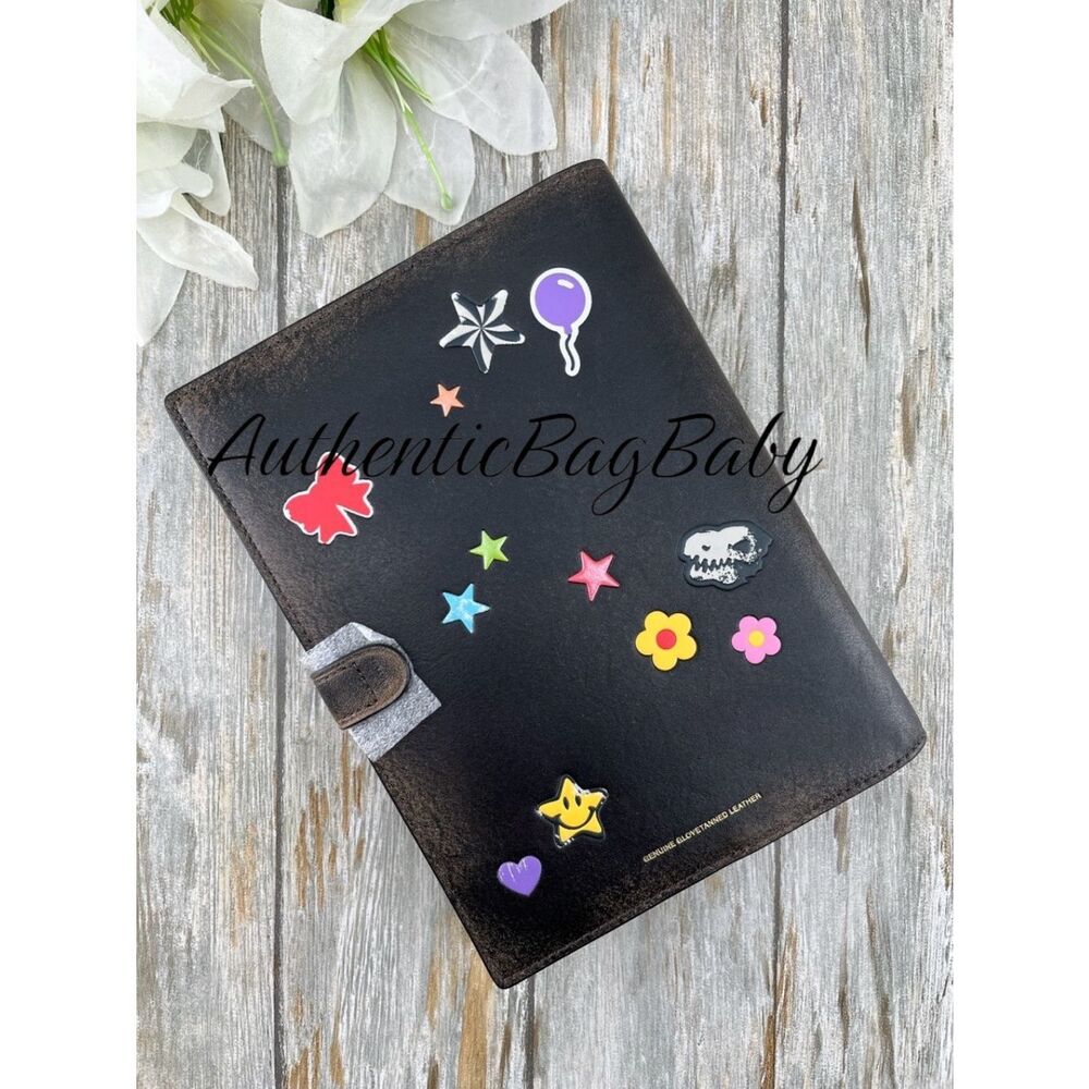 Coach Rexy 10th Birthday Notebook In Loved Leather With Sticker Print - Picture 4 of 8